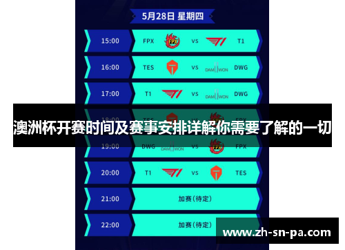 澳洲杯开赛时间及赛事安排详解你需要了解的一切